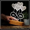LYNREX Personalized 3D Illusion Led Lamp Gift Anniversary, Couples, Wedding, Marriage | Gift for Her him, Wife Husband Customized Gifts (Acrylic, Warm White, Pack of 1)