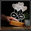 LYNREX Personalized 3D Illusion Led Lamp Gift Anniversary, Couples, Wedding, Marriage | Gift for Her him, Wife Husband Customized Gifts (Acrylic, Warm White, Pack of 1)