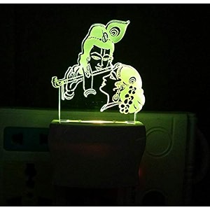 radha krishna acrylic 7 color changing 3d illusion led night lamp for gifthomelivingroombedroommulticolour