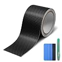 Lypumso Carbon Fiber Vinyl Tape with Tools Kits, Chrome Delete Vinyl Wrap for Blackout Car Door Edge Guard Door Sill Window Trim Protector (3D Black, 3in x 30ft)