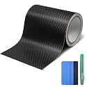 Lypumso Carbon Fiber Vinyl Tape with Tools Kits, Chrome Delete Vinyl Wrap for Blackout Car Door Edge Guard Door Sill Window Trim Protector (3D Black, 6in x 30ft)