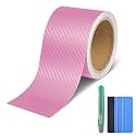 Lypumso Carbon Fiber Vinyl Wrap Tape for Chrome Delete Black Out, 3in x 30ft Car Door Sill Window Trim Protector, Pink Self-Adhesive Sticker Edge Guard for Motorcycles Trucks DIY