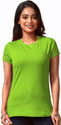 Lyra Solid Women Round Neck Green T-Shirt