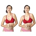 Lyra 516 Flora Mesh Ladder Moulded Premium Cotton Bra RED Love