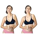 Lyra 516 Flora Mesh Ladder Moulded Premium Cotton Bra Navy Blue