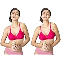 Lyra 516 Flora Mesh Ladder Moulded Premium Cotton Bra Fuschia