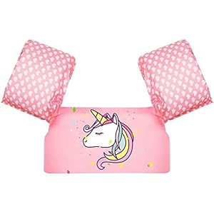 lyrovo cute cartoon fish printed cool beachpool party float arm band swimming trainer vest life jacket safety gear for baby boys and girls 9 to 20 kgs pink