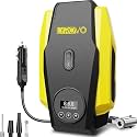 Lyrovo Digital Tyre Inflator for Car - 12V DC Portable Air Pump with LED Light (Lemon)