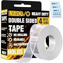 Lyrovo Double Sided Tape Heavy Duty 1MM Thick 4 Meter Long, Transparent Adhesive Mounting Tape for Wall, Car Dashboard, Kitchen & Bathroom, Waterproof Reusable No Drilling Tape