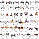 Lyrow 48 Pcs Halloween Headbands Bulk for Women Cosplay Costume, Vintage