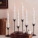 Lyrow 6 Pack Halloween Ghost Taper Candles, Ghost Candlestick Table Decor