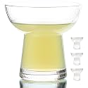 Lysenn Stemless Margarita Glasses Set of 4, Ribbed Cocktail Glasses, 10oz