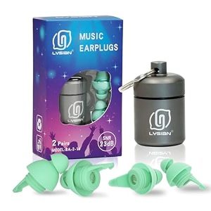 lysian high fidelity concert ear plugs for music reusable-2 pairs pack musicians earplugs for noise cancelling concert festivals drummers djs raves games -23db