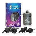 LYSIAN High-Fidelity Concert Ear Plugs– Reusable Noise-Reduction Festival Earplugs for Musician, Drummers, Party, Rave-Enjoy Clear Sound with -23dB Protection 2 Pairs Packs Black