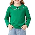 LYSMuch Toddler Girl Long Sleeve Peter Pan Collar Top