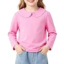 LYSMuch Toddler Girl Long Sleeve Peter Pan Collar Top