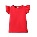 LYSMuch Toddler Girls Short Sleeve Ruffle Basic Blouse