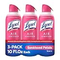 Lysol Air Sanitizer Spray, Air Freshener Alternative, Sunkissed Petals 3-Pk