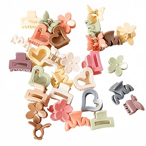 10pcs assorted color bow hair clip sets  elastic hair ties  tic tac hair clips  simple holiday hair clips for baby girls style5_10pcs