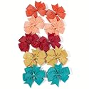 LYTIX 10pcs Assorted Color Bow Hair Clip Sets | Elastic Hair Ties | Tic Tac Hair Clips | Ponytail Holders | Alligator Hair Clips | Simple Holiday Hair Clips for Baby Girls