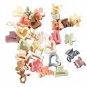 10pcs Assorted Color Bow Hair Clip Sets | Elastic Hair Ties | Tic Tac Hair Clips | Simple Holiday Hair Clips for Baby Girls (Style5_10PCS)