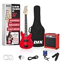 LyxPro 30 Inch Electric Guitar and Starter Kit for Kids with 3/4 Size Beginner’s Guitar, Amp, Six Strings, Two Picks, Shoulder Strap, Digital Clip On Tuner, Guitar Cable and Soft Case Gig Bag - Red