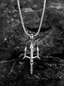 Lyzoo Trident/Trishul Pendant for Men and Women, Unisex Locket, Daily Wear Pendant Silver Stainless Steel Locket