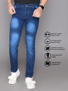 Lzard Slim Men Dark Blue Jeans