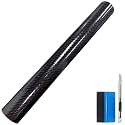 LZLRUN 6D Gloss Black Carbon Fiber Car Vinyl Wrap Film Roll 1ft x 5ft