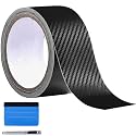 LZLRUN Black 3D Carbon Fiber Wrap Chrome Delete Window Door Trim 1" x30ft