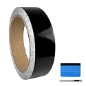 LZLRUN High Gloss Black Vinyl for Chrome Delete Window &amp; Door Trim 1" x30ft