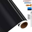 LZLRUN High Gloss Black Vinyl for Chrome Delete Window &amp; Door Trim 4x10ft