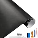 LZLRUN Black Satin Brushed Wrap Chrome Delete Window Door Trim 1ftx10ft