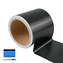 LZLRUN Black Satin Brushed Wrap Chrome Delete Window Door Trim 4" x30ft