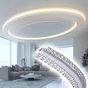 LZMZMQ 3.3Ft/1M Flexible Plaster-in LED Channel, Living Room Drywall Strip Light Aluminum Trough, Heavy Duty Ceiling Channels with High-Transparency Light Cover(Set of 2,2m/6.6ft/78.7in)