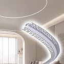 LZMZMQ Bendable LED Aluminum Profile Track, Flush-Mounted Light Trough for Wall/Ceiling/Floors, corridors/cabinets/Accent wall led Trim molding(2pieces,2m/6.6ft/78.7in)