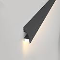 LZMZMQ Surface Mounted Aluminum Light Trough 1/2/3/4/5 M, Black Led Light Strip Diffuser Channel, Led Indirect Lighting Cove Molding for Hotel/Apartment(3.0M(9.8FT))