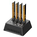 M.2 Dock with Fan for NVME SATA SSD, Tool-Free 4 Bay NVMe Reader with Indicator Light, 10Gbps Speed（No Clone Function）