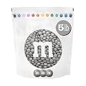 M&amp;M'S Silver Milk Chocolate Candy, 5 lb Bulk Resealable Bag