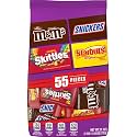 M&M'S, SNICKERS, STARBURST & SKITTLES Assorted Candy Variety Pack, 27.18 oz, 55 Pieces Bulk Candy Bag