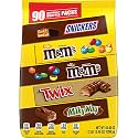 M&M'S, SNICKERS, TWIX & MILKY WAY Variety Pack Chocolate Candy Assortment, 90 Pieces Bag