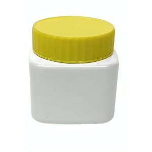 150 gm square plastic pet jar milky white jar_ivery cap 12 pcs