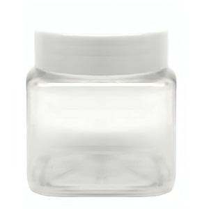 150 gm square plastic pet jar transparent jar_white cap 12 pcs