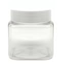 150 GM Square Plastic Pet jar (Transparent jar_White cap, 6 pcs)