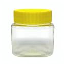 150 GM Square Plastic Pet jar (Transparent jar_Ivery cap, 24 pcs)