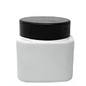150 GM Square Plastic Pet jar (Milky White jar_Black cap, 3 pcs)