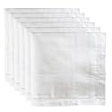 M Cart® 100% Cotton Premium Collection Handkerchiefs Hanky For Men White Striped XXL King Size Perfect for Gift (White)
