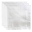 M Cart® 100% Cotton Premium Collection Handkerchiefs Hanky For Men White Striped XXL King Size Perfect for Gift (White)