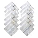M Cart 100% Pure Cotton Collection Handkerchiefs Hanky For Men XXL King Size -(White border Pack of 12)