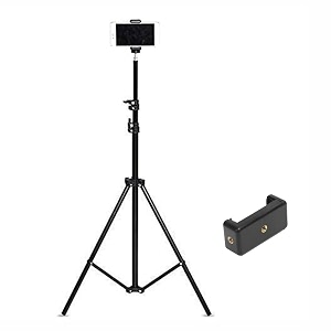 m-fit 7 feet mobile tripod stand s-25 portable and foldable camera amp mobile - mobile tripod stand with mobile clip holder bracket stand with 3-dimensional head
